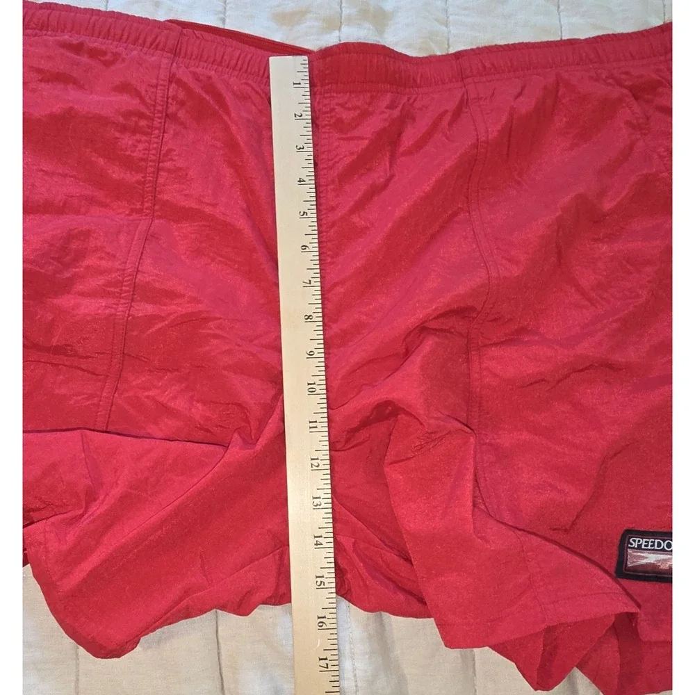 Speedo Swim Trunk Board Shorts Men's XXL Red Elastic Waist Mesh Lined‎
